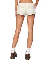 Edikted Women's Hearts Low Rise Micro Denim Shorts