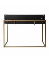 46" Black And Gold Writing Desk