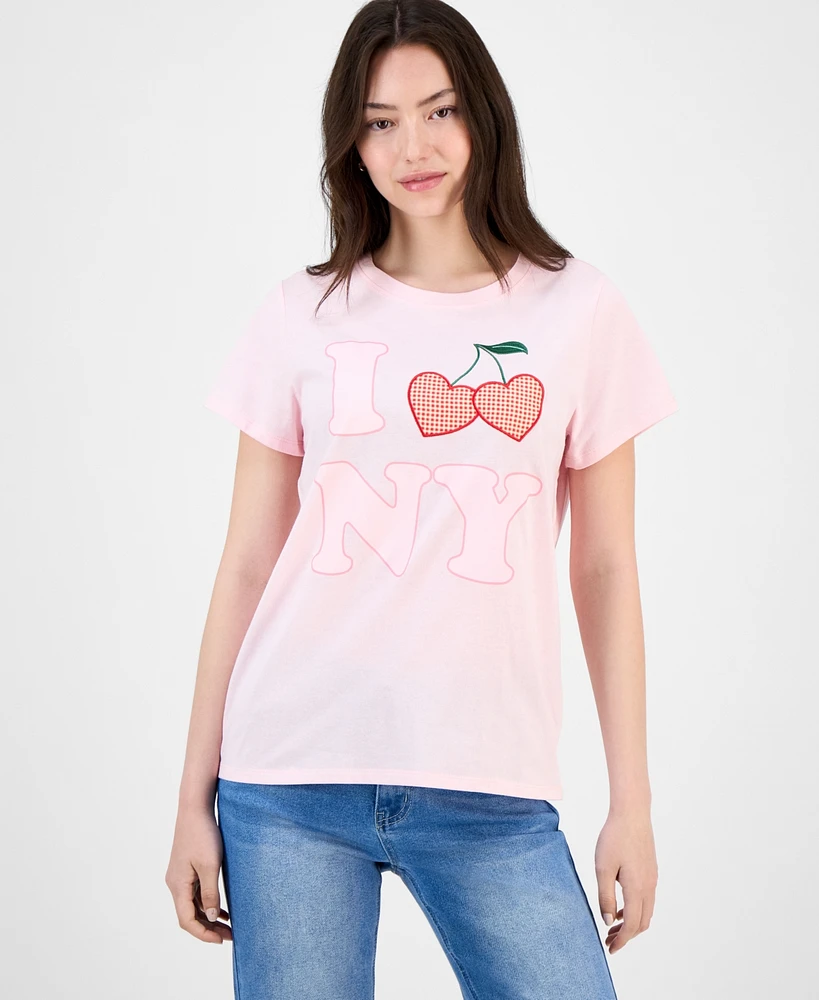 Freeze 24-7 Juniors' New York Applique Graphic T-Shirt