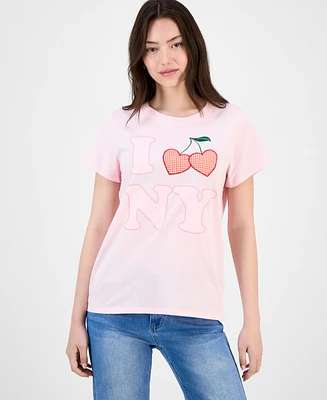 Freeze 24-7 Juniors' New York Applique Graphic T-Shirt