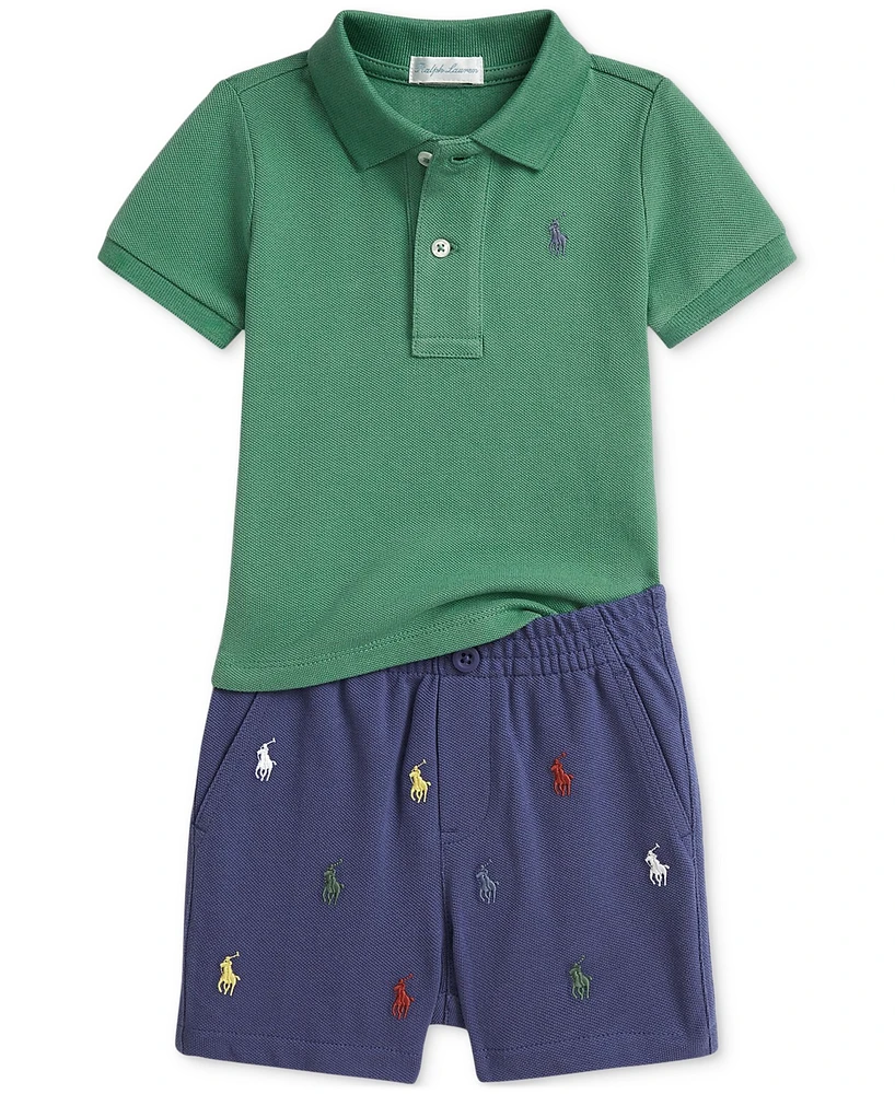 Polo Ralph Lauren Baby Boys Shirt & Embroidered Shorts Set