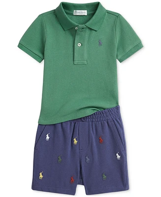 Polo Ralph Lauren Baby Boys Shirt & Embroidered Shorts Set