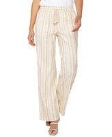 Liverpool Los Angeles Women's Striped Drawstring-Waist Wide Leg Pants