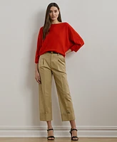 Lauren Ralph Petite Cotton-Blend Dolman-Sleeve Sweater