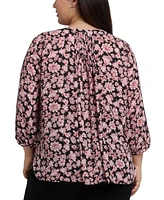 Nydj Plus Pintuck V-neck Top