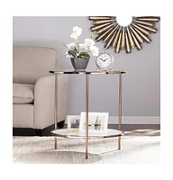Round End Table with Shelf for Living Room or Bedroom Storage