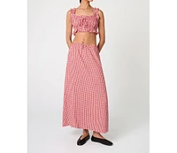 WeWoreWhat Women's Ruffle Button Up Crop Top