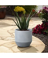 LuxenHome Minimalistic Modern Gray 13.8-Inch Tall Round Tapered MgO Planter
