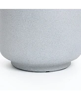 LuxenHome Minimalistic Modern Gray 19.3-Inch Tall Round MgO Planter