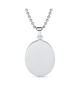 Bling Jewelry Oval Sacred Heart Jesus Pendant Necklace Silver Stainless Steel Medallion