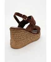 Olien Suede Leather Platform Espadrilles (Women)