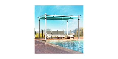 Outdoor Pergola with Retractable Canopy and Aluminum Frame