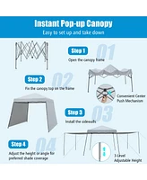 Patio 10x10FT Instant Pop-up Canopy Folding Tent with Sidewalls and Awnings Outdoor