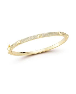 Rachel Zoe 14K Gold Plated Sterling Silver Nail Head Pave Bangle