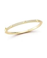 Rachel Zoe 14K Gold Plated Sterling Silver Nail Head Pave Bangle
