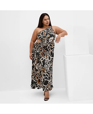 City Chic Plus Alice Print Maxi Dress