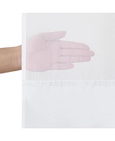 Americanflat 72x75 Hookless Shower Curtain - Grey Lines Shower Curtain with Sheer Panel, Snap-In Liner, and Grommets - 100% Polyester