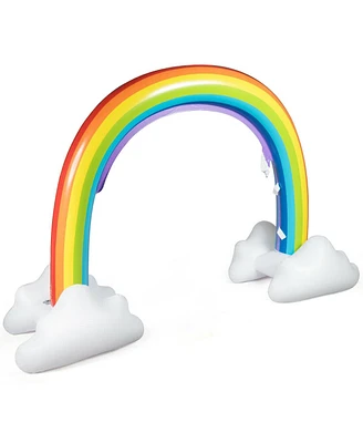 Inflatable Rainbow Sprinkler Backyard Games Outside Water Toy Yard