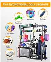 Mythinglogic Golf Accessories Storage Stand, Sports Equipment Organizer for Garage, Home, Gym