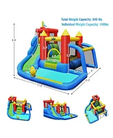 Inflatable Bouncer Bounce House with Water Slide Splash Pool without Blower