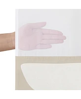 Americanflat 72x75 Hookless Shower Curtain - Abstract Khaki Cream Shower Curtain with Sheer Panel, Snap-In Liner, and Grommets - 100% Polyester