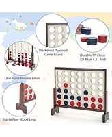 4-in-a-row Game Set Wooden Jumbo 4-to-Score with Carrying Bag