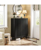 Tribesigns 6-Tier Shoe Cabinet with Shutter Doors, Modern Freestanding Organizer Adjustable Shelves, Large Wooden Storage Cabin