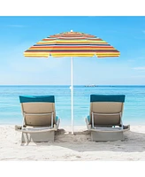 Gymax 6.5 Ft Patio Portable Beach Adjustable Umbrella