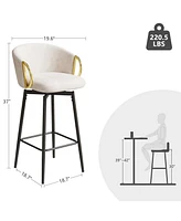 Set of 2 30 Inch Swivel Bar Stools with Upholstered Seats and Metal Legs Modern Counter Height Dining Chairs for Kitchen Island or Restaurant Use-The