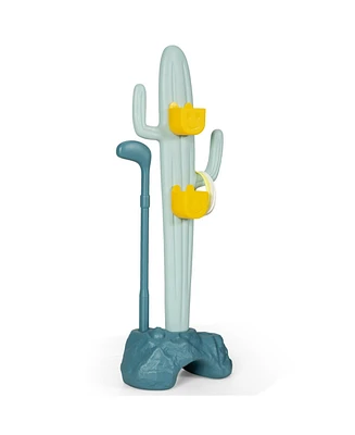 3-in-1 Cactus Toy Stand Sports Activity Center with Golf and Ring-Toss