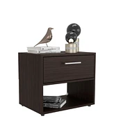 Noxen Nightstand, 1 Drawer, 1 Shelf, 4 Legs, Walnut