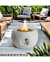 Mondawe 24-inch-Round Outdoor Propane Fire Pit Table Free Lava Rocks