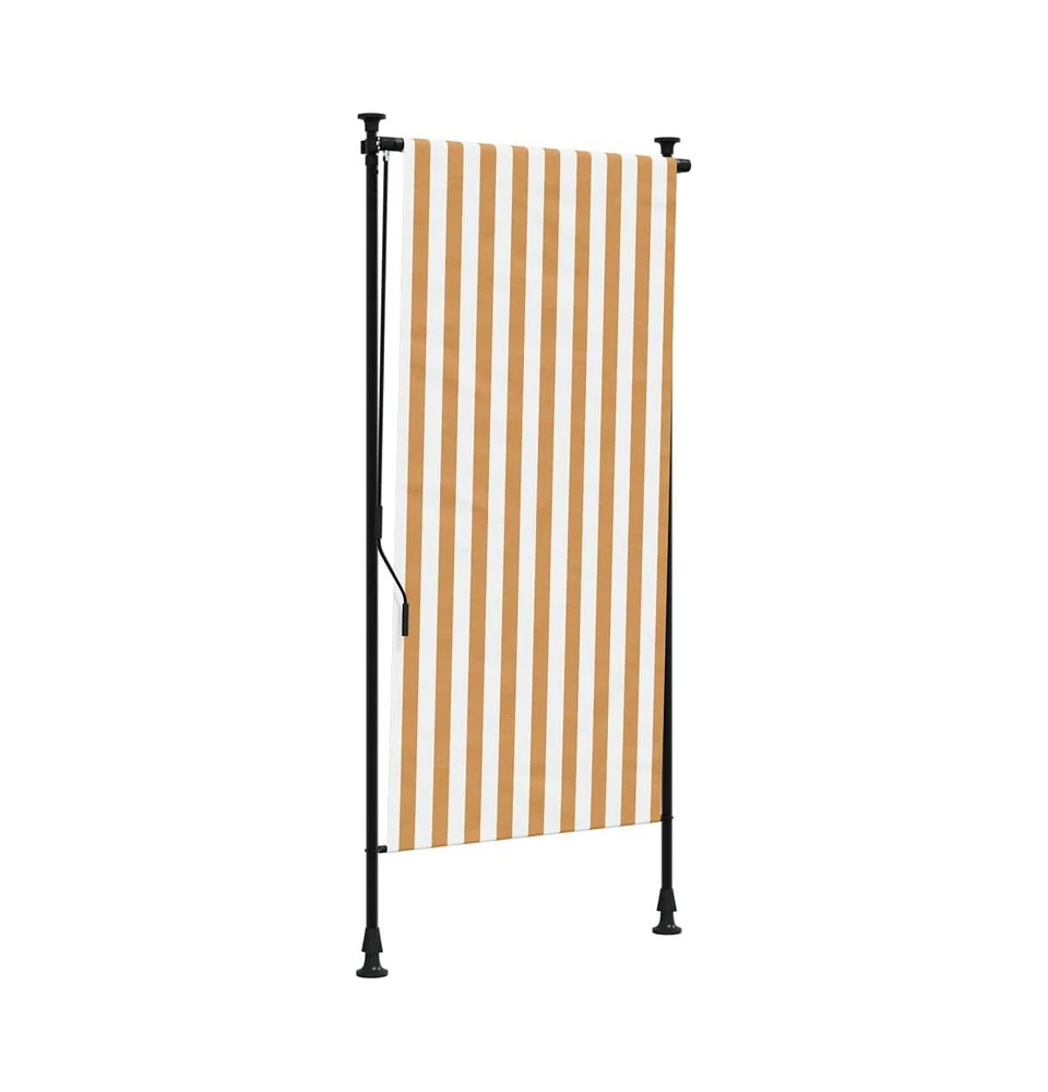 Outdoor Roller Blind Orange and White 47.2"x106.3" Fabric&Steel