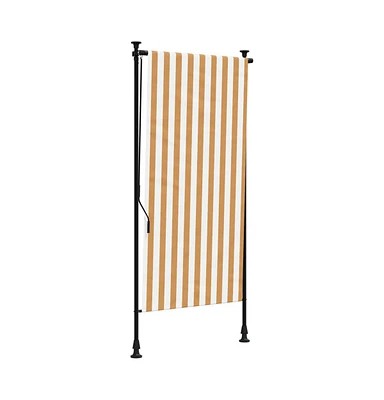 Outdoor Roller Blind Orange and White 47.2"x106.3" Fabric&Steel