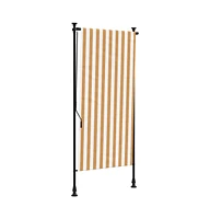 Outdoor Roller Blind Orange and White 47.2"x106.3" Fabric&Steel
