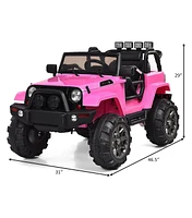 12V Electric Ride On Truck with Parental Remote Control and Led Lights