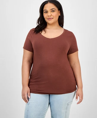 Trendy Plus Fitted V-Neck T-Shirt