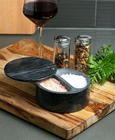Rsvp International 5 Ounce Marble Salt Box with Hinged Lid
