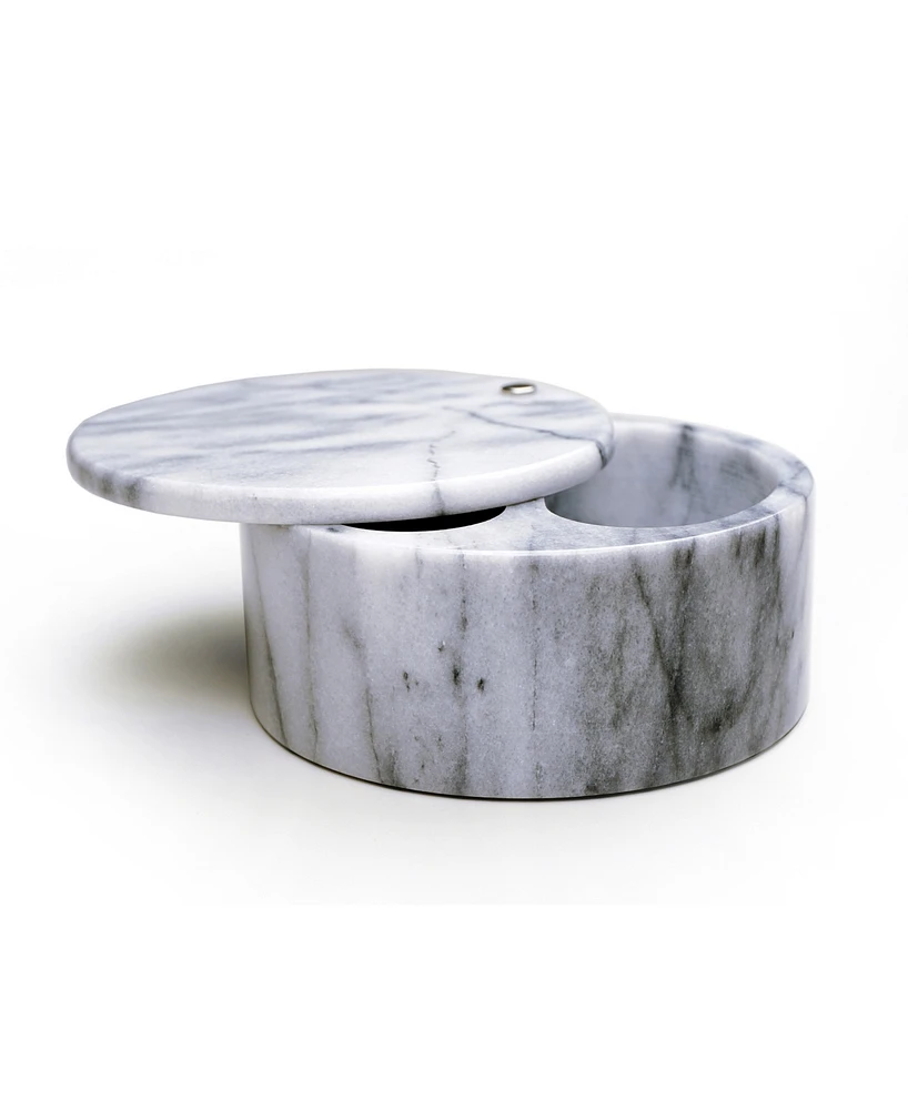Rsvp International 5 Ounce Marble Salt Box with Hinged Lid