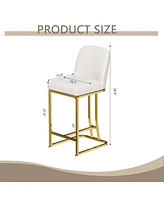 Set of 2 Modern Upholstered Bar Chairs with Metal Frame Counter Height Dining Stools for Kitchen Island Home Bar or Restaurant Seating-The Pop Home