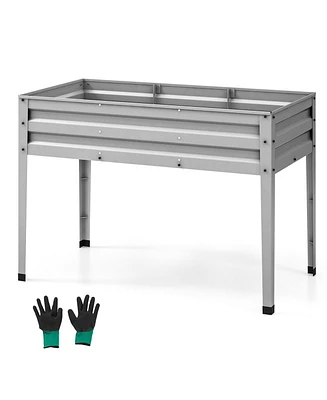 Galvanized Raised Garden Bed Elevated Planter Box with Legs and Drainage Hole