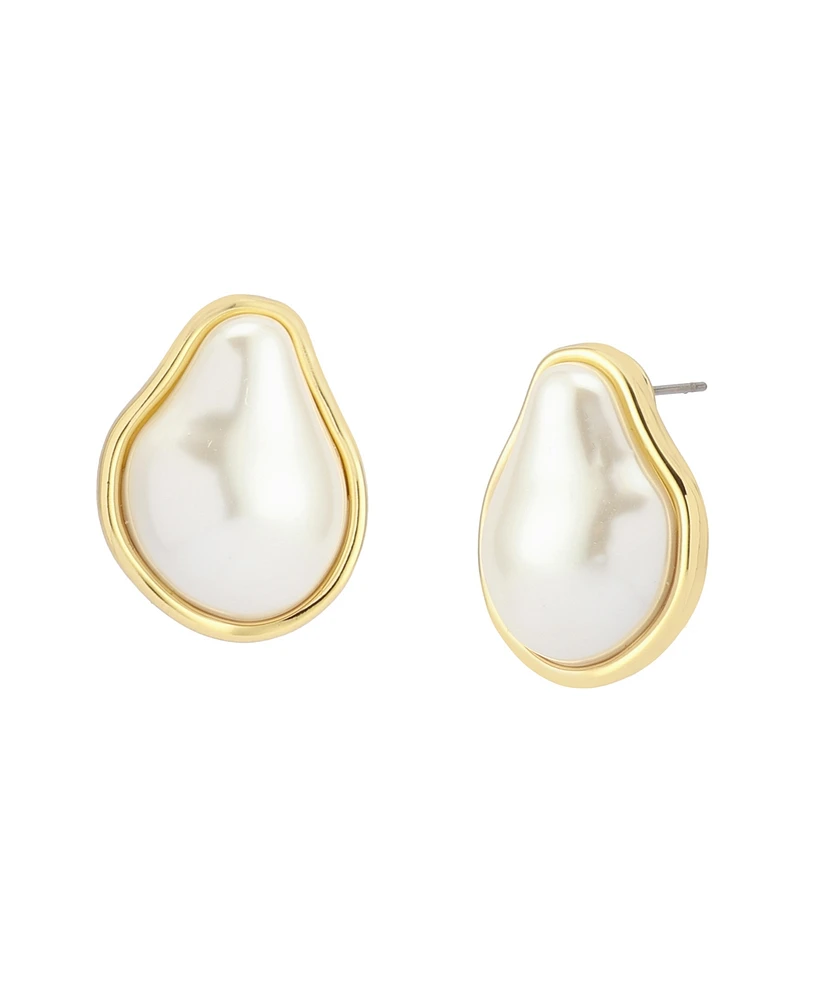 Robert Lee Morris Soho Faux Cultivated Pearl Button Earrings