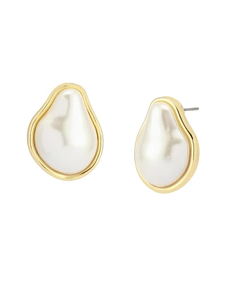 Robert Lee Morris Soho Faux Cultivated Pearl Button Earrings