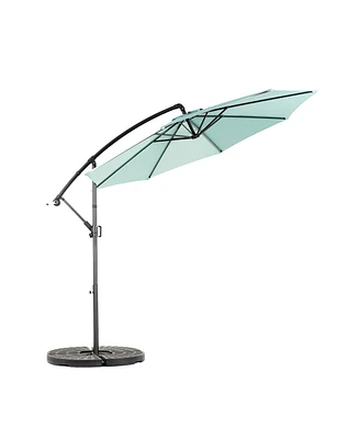 Mondawe 10ft Offset Hanging Market Patio Umbrella 8 Ribs for Backyard