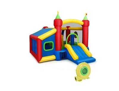 7-in-1 Kids Inflatable Bounce House with Ocean Balls and 480W Blower