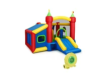 7-in-1 Kids Inflatable Bounce House with Ocean Balls and 480W Blower
