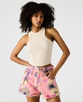 Steve Madden Women's Damiani Printed Cotton Denim Shorts