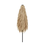 Garden Parasol with Steel Pole Brown 105.5"x105.5"x89"