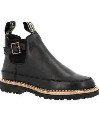 Georgia Boot Women's Black Buckle Chelsea Romeo