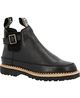 Georgia Boot Women's Black Buckle Chelsea Romeo